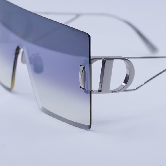 Dior 30MONTAIGNE M1U F0A6 Shield Rimless Sunglasses - Silver / Grey
